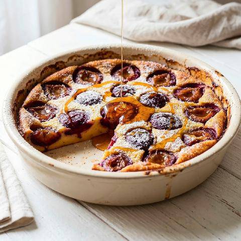 Gourmand 535 CLAFOUTIS AUX PRUNES FRANÇAISES ET MIEL