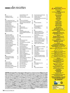 Vital Food 20 INDEX DES RECETTES