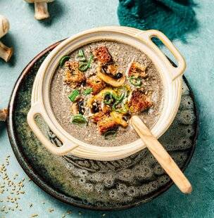 Vital Food 45 Velouté de champignons de Paris au tahini