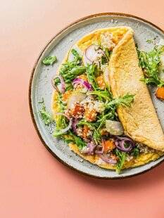 Vital Food 46 CRÊPE MOELLEUSE pois chiches et salade folle