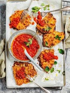 Vital Food 47 ESCALOPE PANÉE AU FOUR ET compotée de tomate de tomate