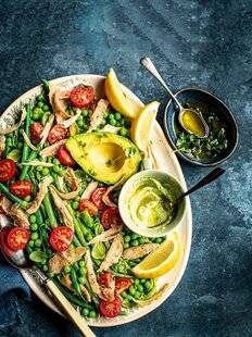 Vital Food 47 POULET RÔTI EFFILOCHÉ, LÉ GUMES VERTS ET AVOCAT