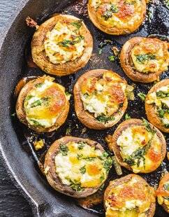 Hors-Séries 16 Champignons farcis à la brousse et à l'oignon confit