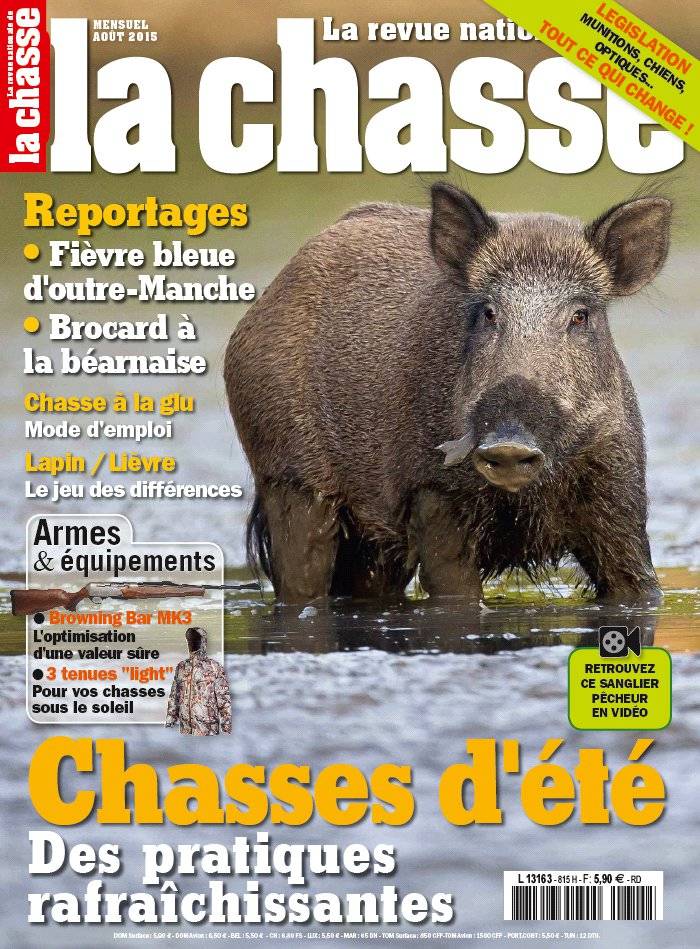 La Une de La Revue Nationale de La Chasse n°815 du 14/07/2015