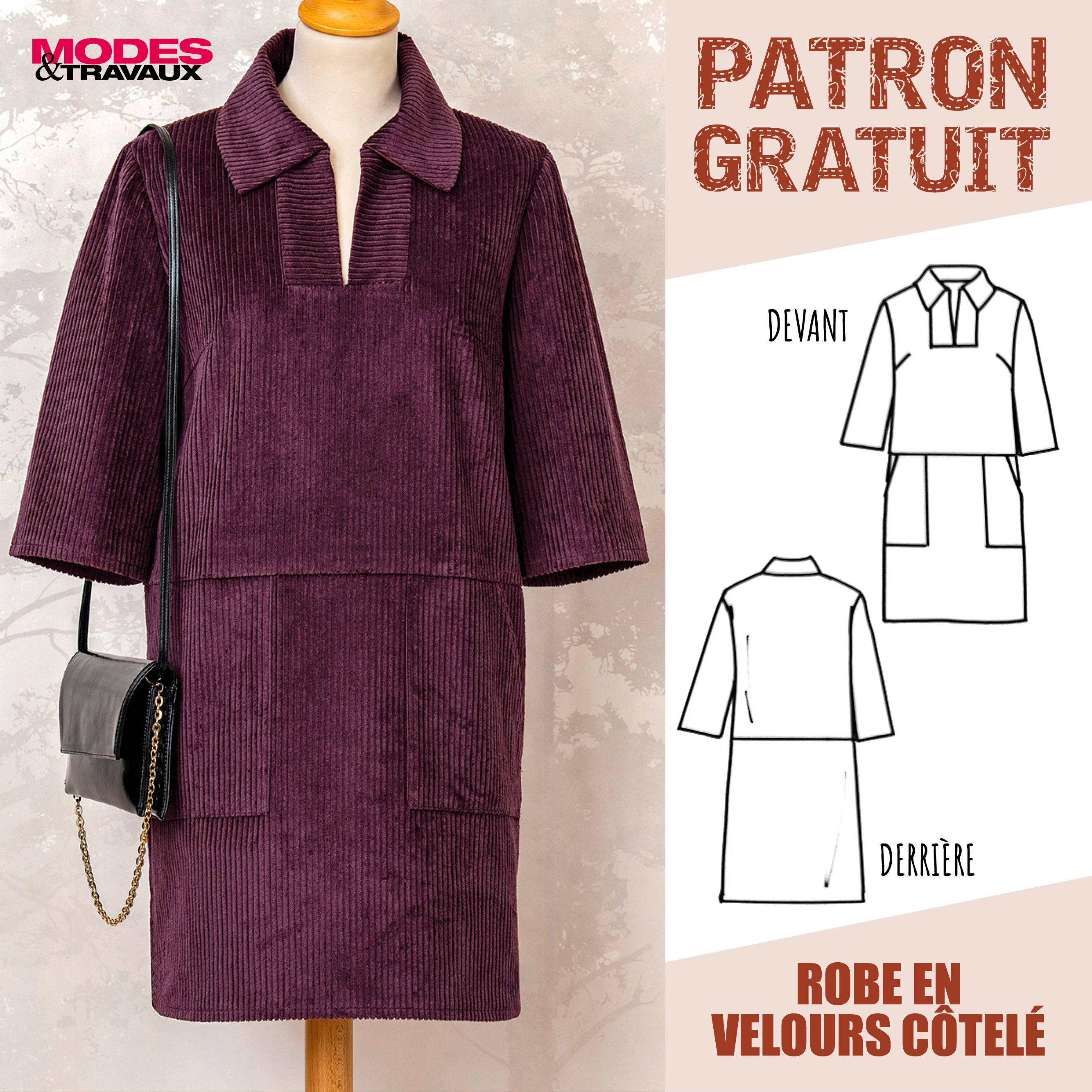 PATRON Robe en velours côtelé (Modèle WINNIPEG)