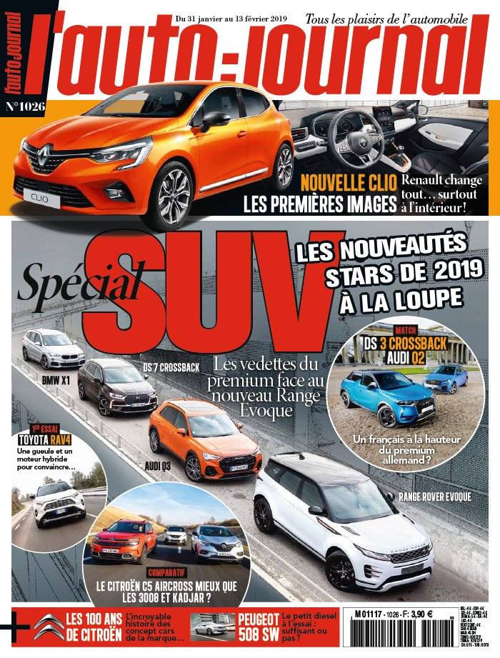 La Une de L'Auto-Journal n°1026 du 31/01/2019