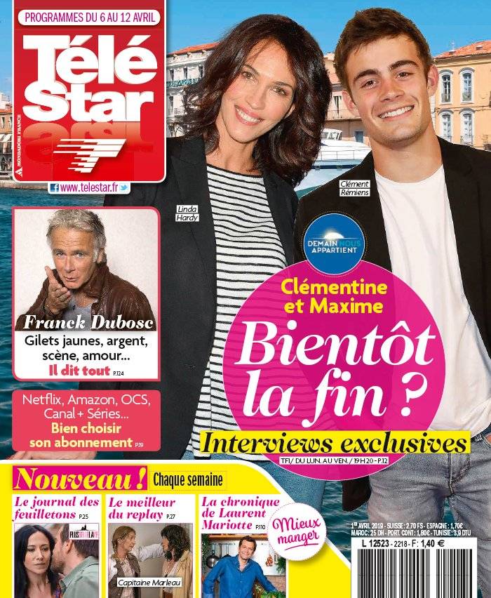 La Une de Télé Star n°2218 du 01/04/2019