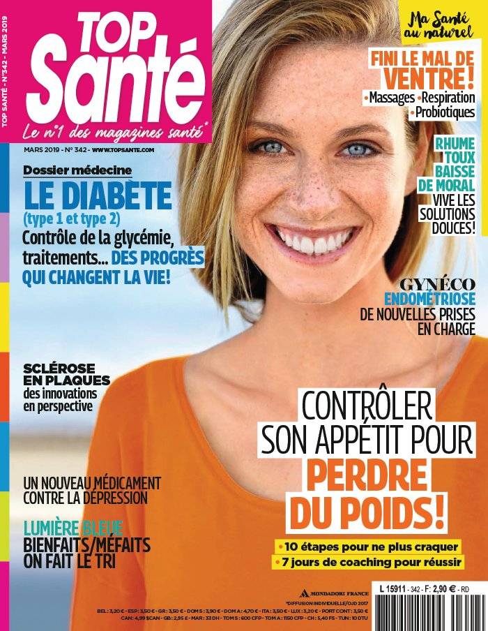 La Une de Top Santé n°342 du 01/02/2019