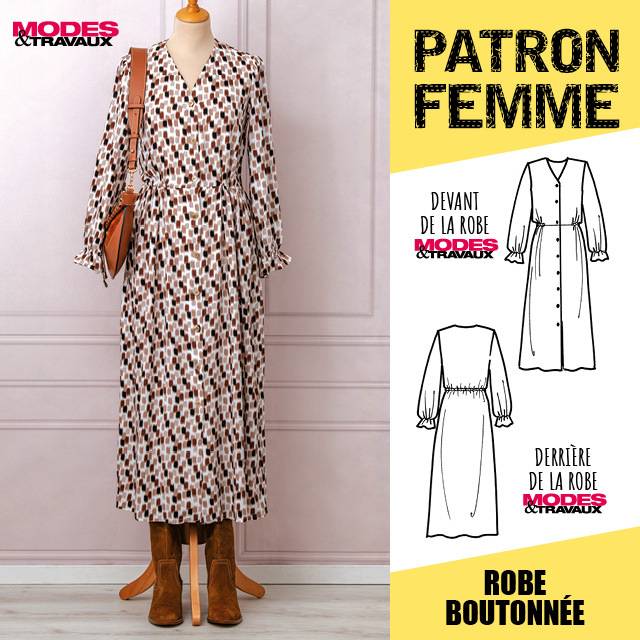 Patron femme - Robe boutonnée (modèle Hanovre)