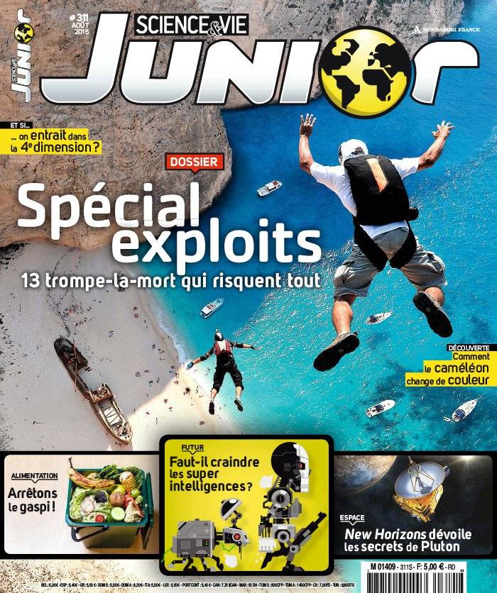 La Une de Science & Vie Junior n°311 du 15/07/2015