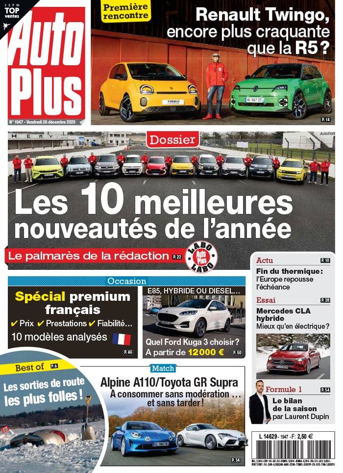 La Une de Auto Plus n°1947 du 26/12/2025