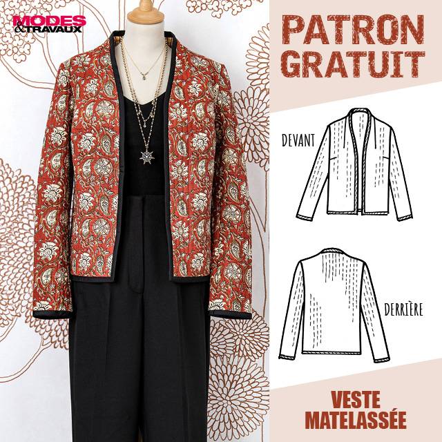 Patron Offert - VESTE MATELASSÉE (MODÈLE PAVIE)