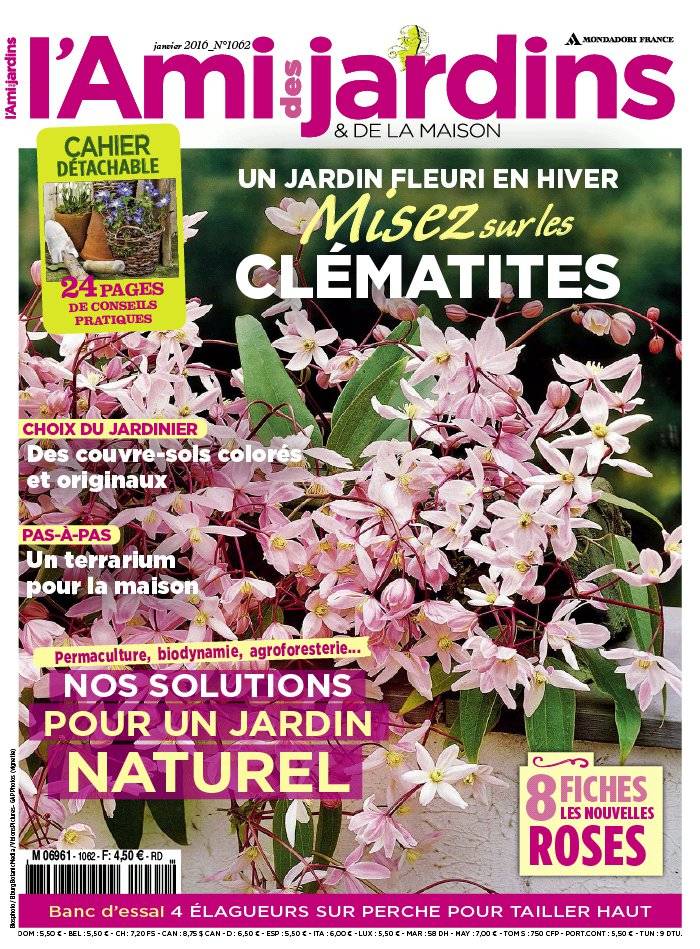 La Une de L'Ami des Jardins n°1062 du 23/12/2015