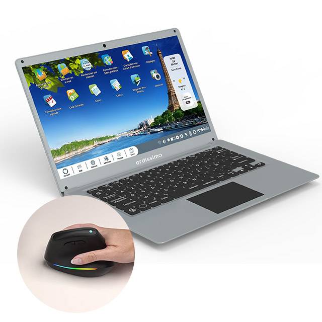 LOT Ordinateur “Ordissimo” Eve 4 + Souris ergonomique sans fil