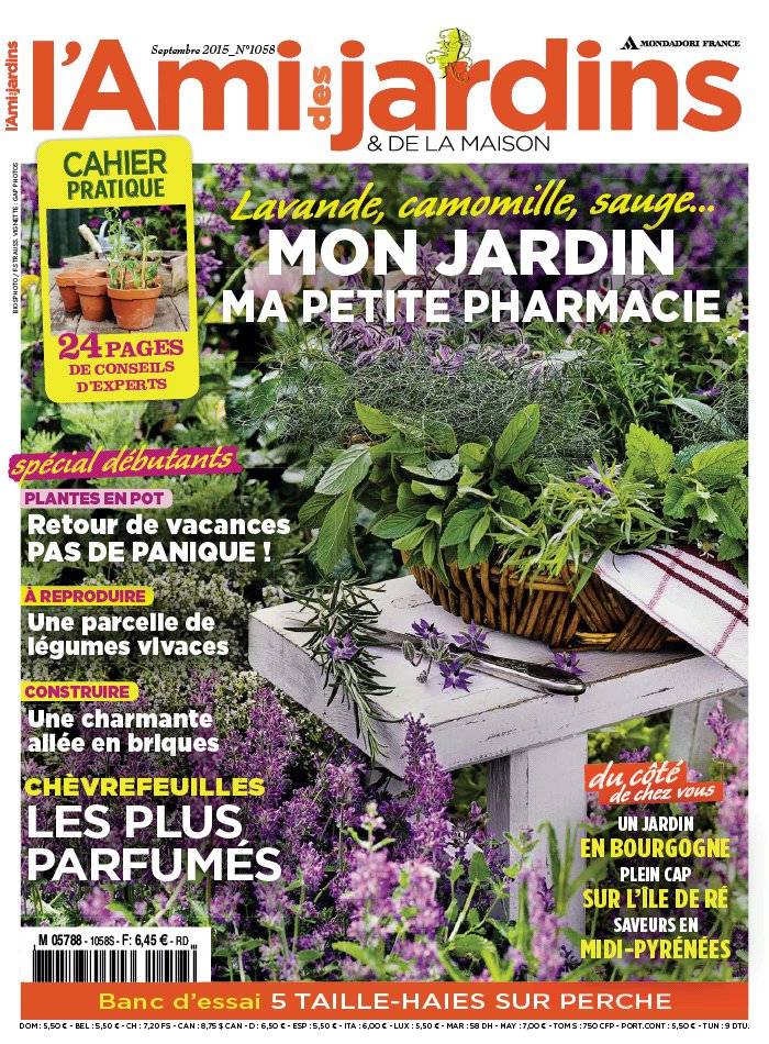 La Une de L'Ami des Jardins n°1058 du 12/08/2015
