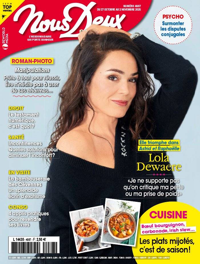 La Une de Nous Deux n°4087 du 27/10/2025