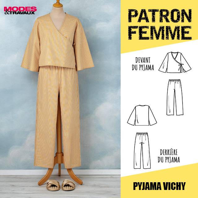 Patron femme - Pyjama Vichy (modèle Chiang Mai)