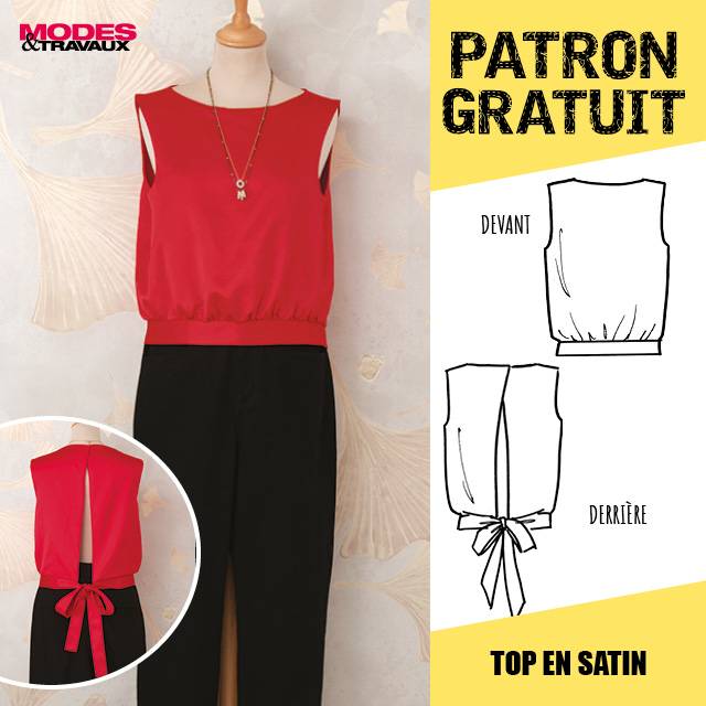 Patron offert - Top en satin (modèle Parme)