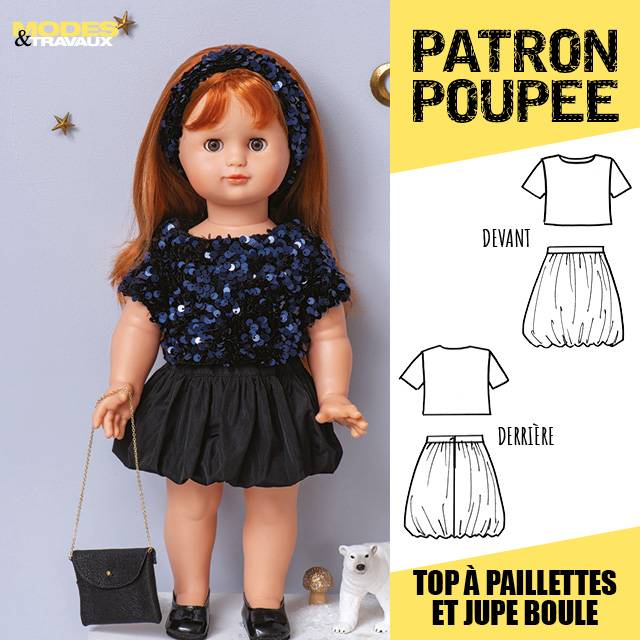 La-bu Lot De 4 Vêtements Poupée – Chemisier, Jupe, Nœud Et Sac, Ensemble Polyvalent Pour Poupées Standard, Idéal Jeu Et Collection
