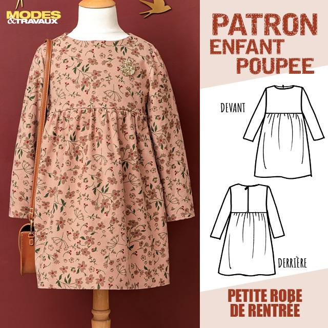 Patron Enfant / Poupée  - PETITE ROBE DE RENTRÉE (MODÈLE NÎMES)