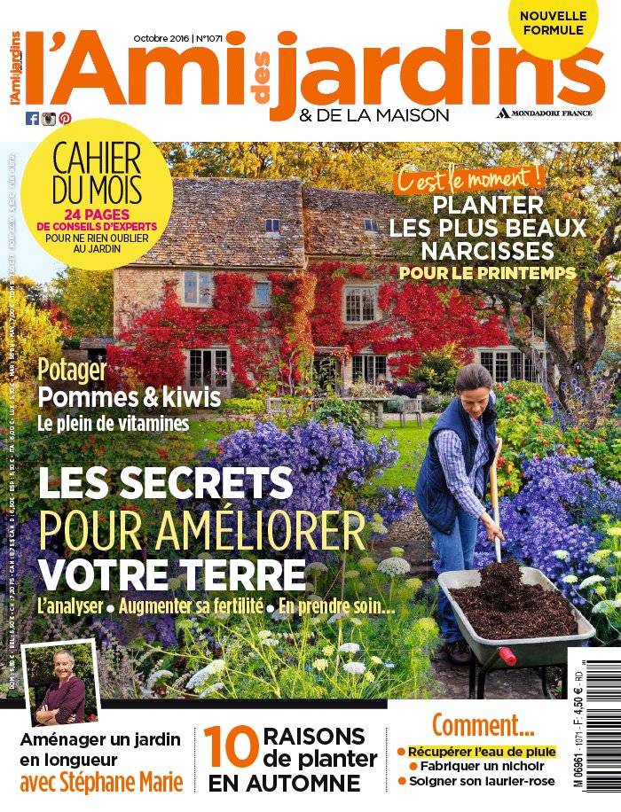 La Une de L'Ami des Jardins n°1071 du 30/09/2016