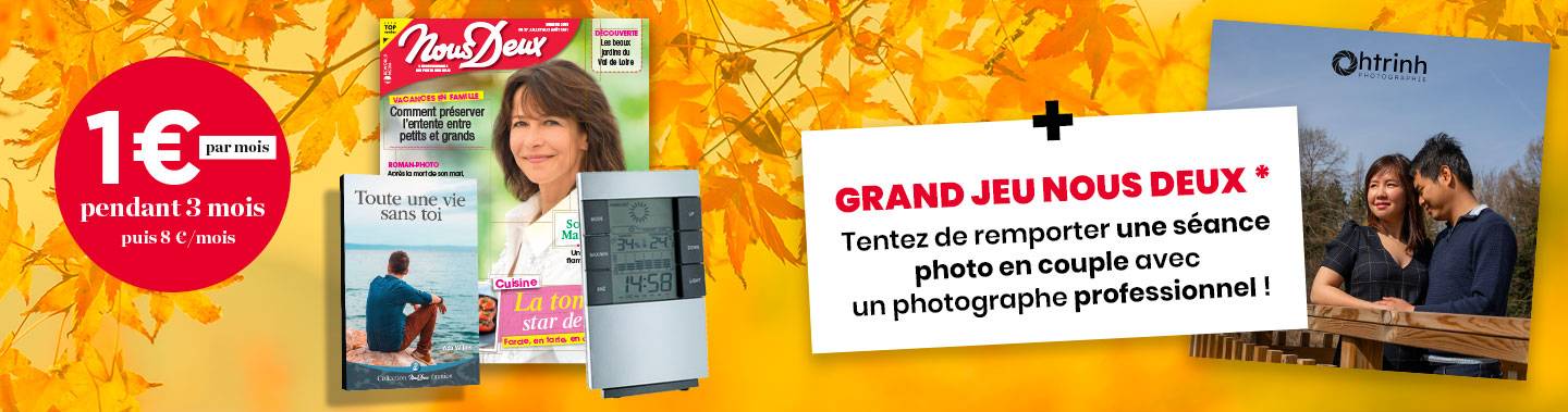 Votre Nous Deux pour 1€ par mois pendant 3 mois !