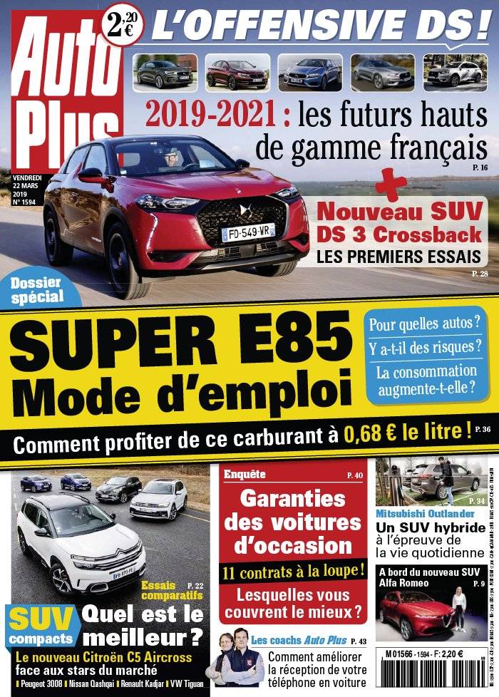 La Une de Auto Plus n°1594 du 22/03/2019
