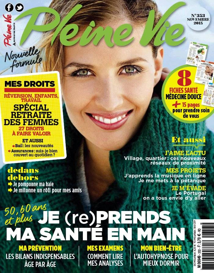 La Une de Pleine Vie n°353 du 15/10/2015