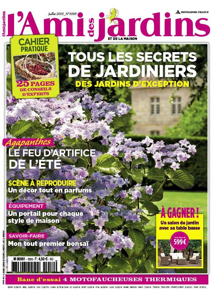 La Une de L'Ami des Jardins n°1056 du 12/06/2015