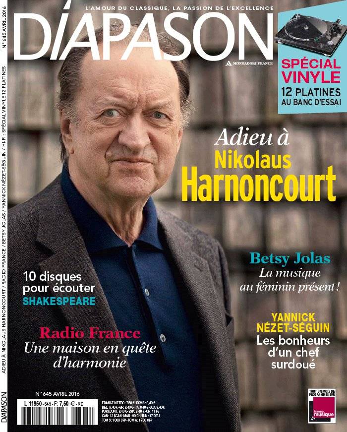 La Une de Diapason n°645 du 25/03/2016