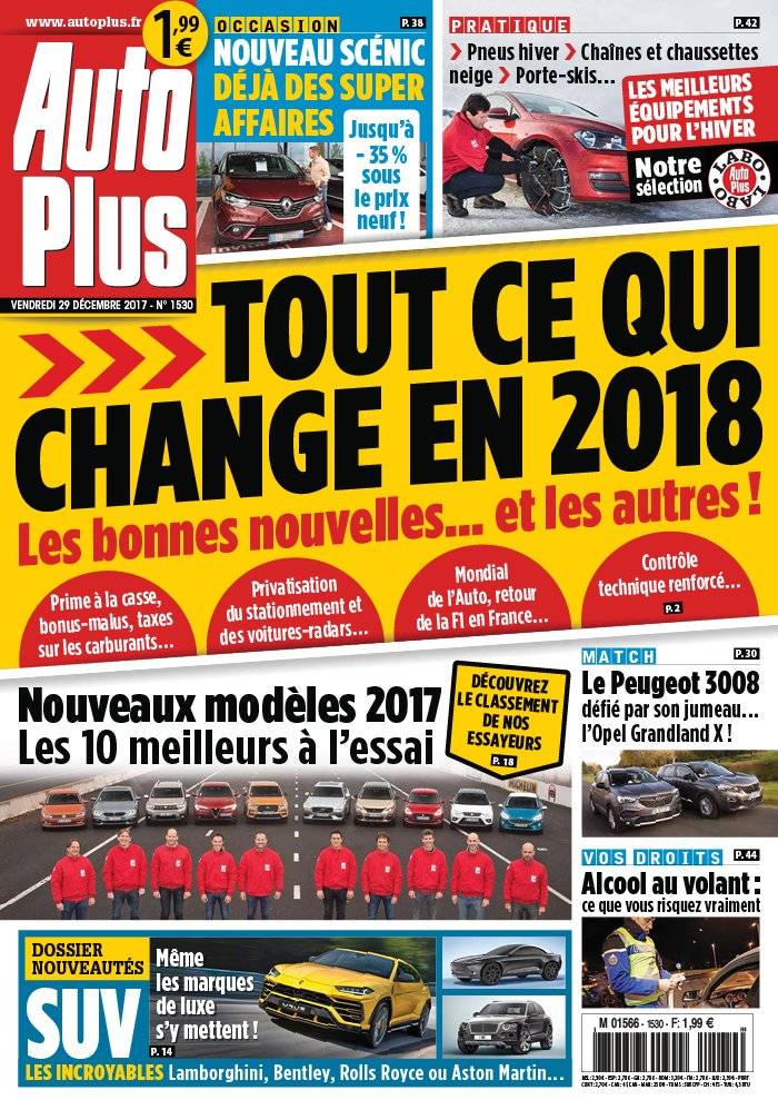 La Une de Auto Plus n°1530 du 29/12/2017
