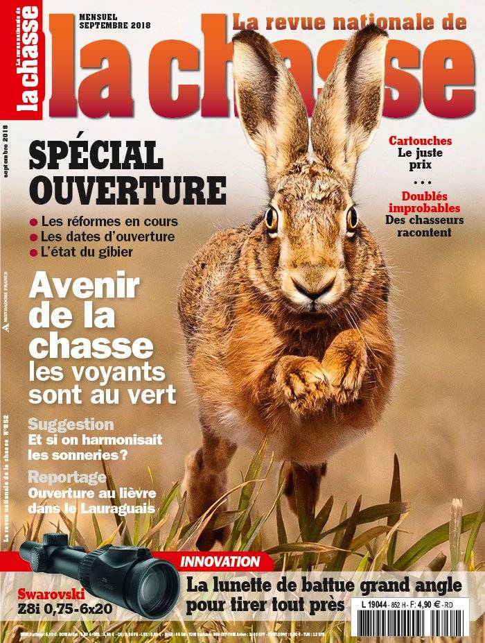 La Une de La Revue Nationale de La Chasse n°852 du 21/08/2018