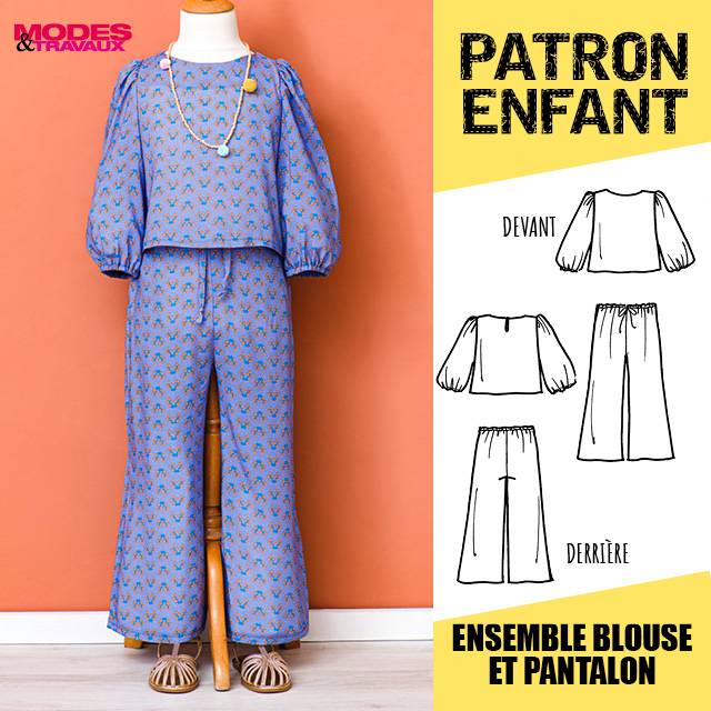 Patron Enfant + Poupée - Ensemble Blouse et pantalon (Modèle Jakarta)