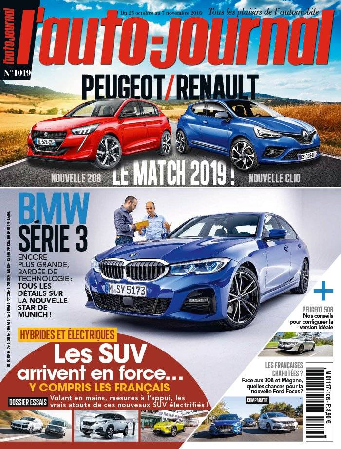 La Une de L'Auto-Journal n°1019 du 25/10/2018