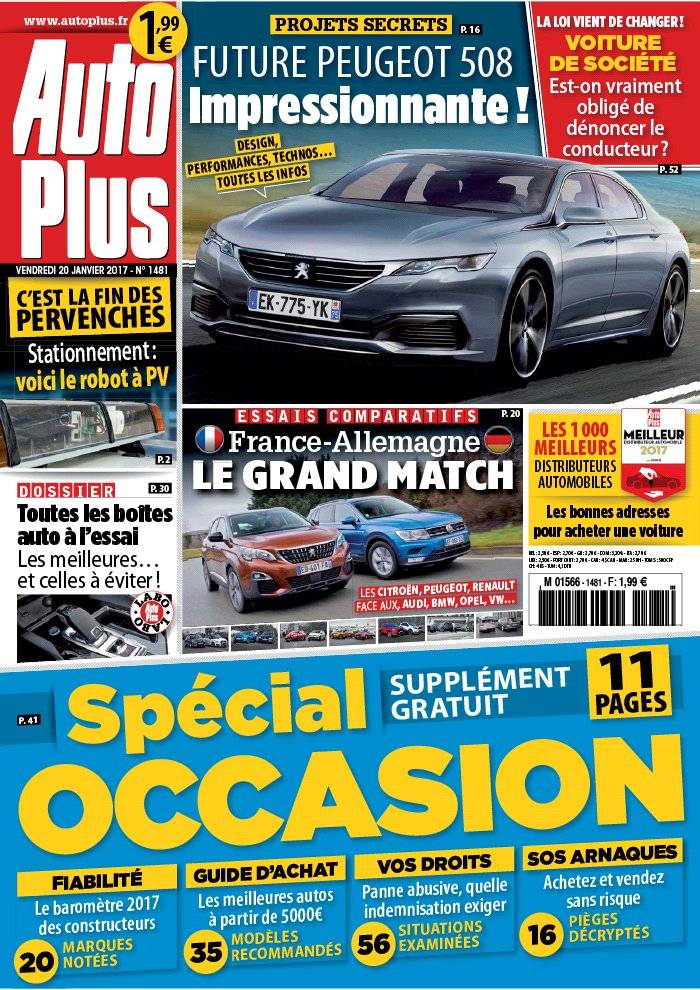 La Une de Auto Plus n°1481 du 20/01/2017