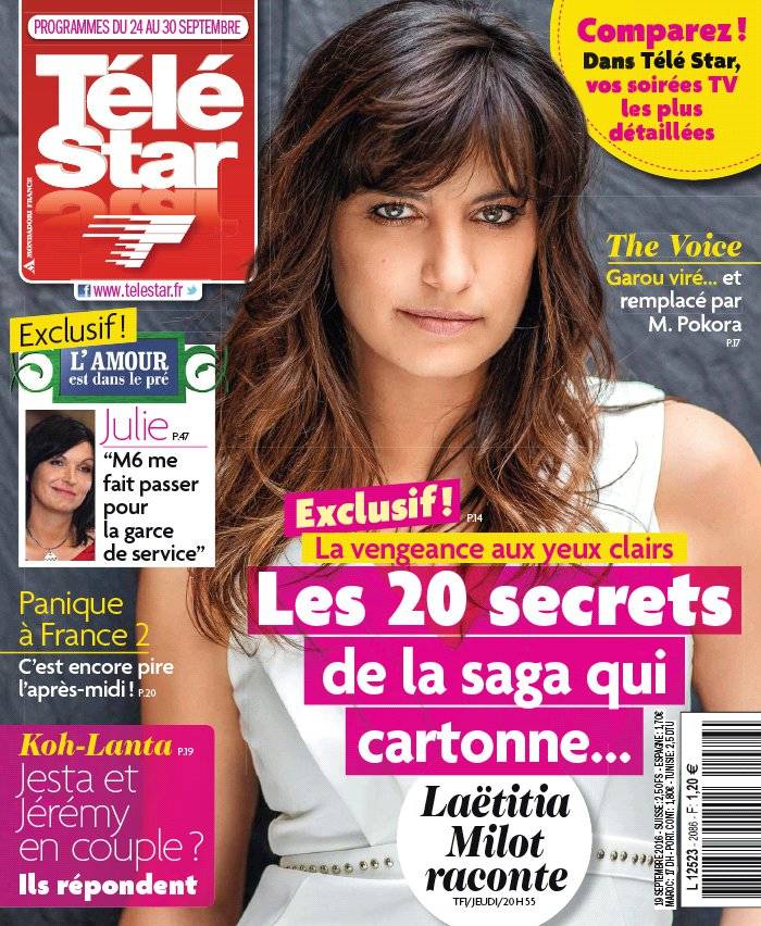 La Une de Télé Star n°2086 du 19/09/2016