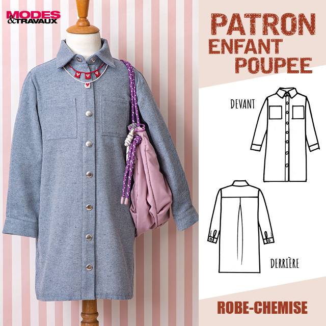 Patron Enfant/Poupée - Robe-chemise (MODÈLE DURHAM)