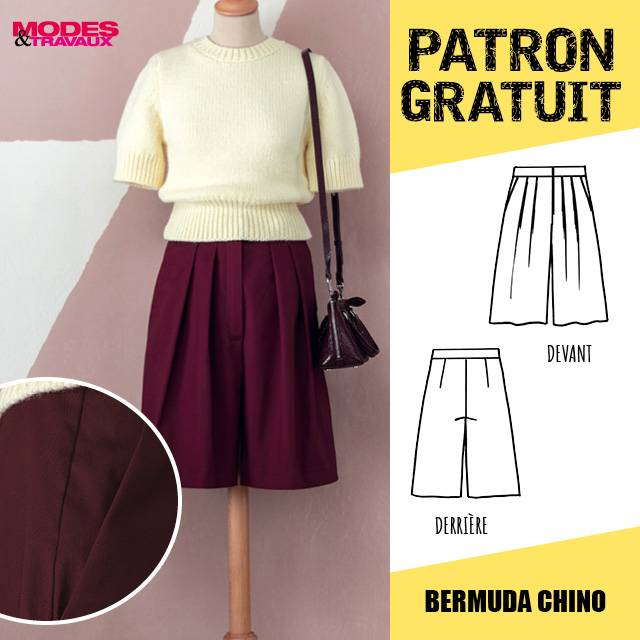 Patron Offert - Bermuda chino (Modèle Burgos)