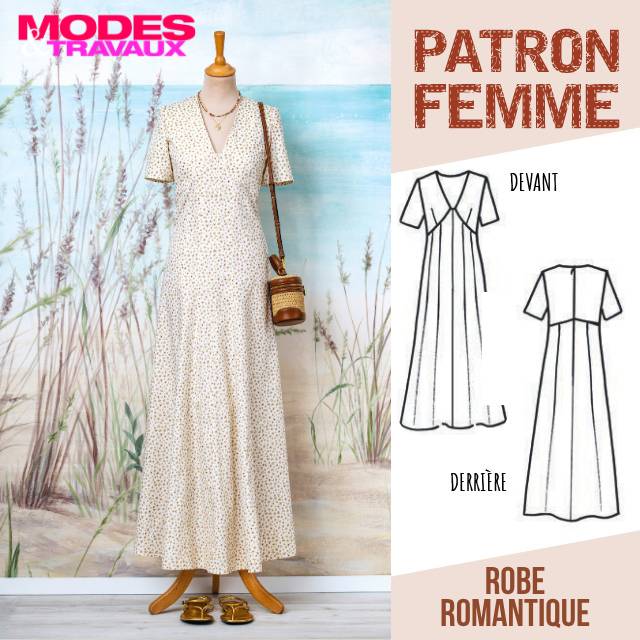 Patron Femme - Robe romantique (Modèle COLLIOURE)