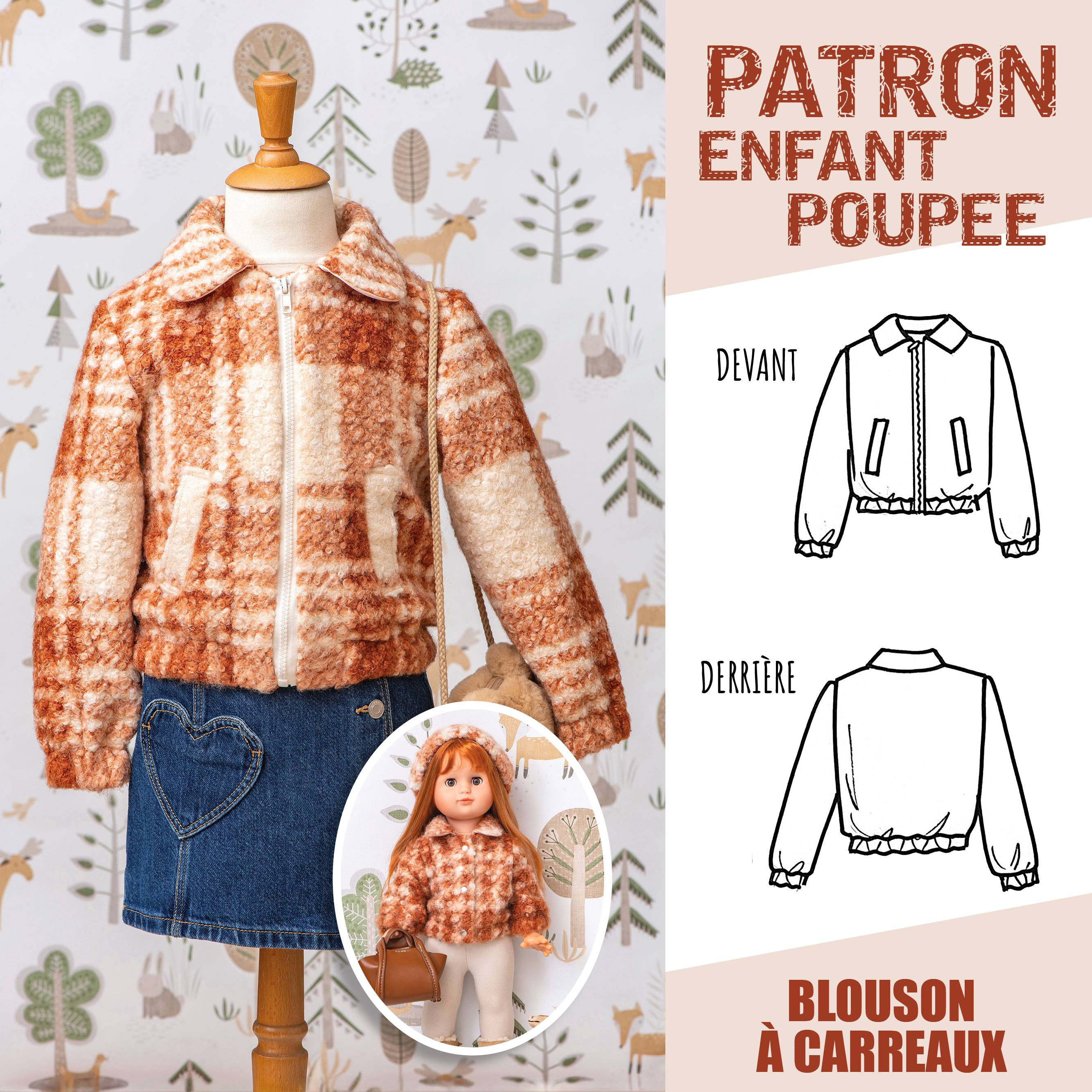 PATRON BLOUSON À CARREAUX (MODÈLE QUÉBEC)