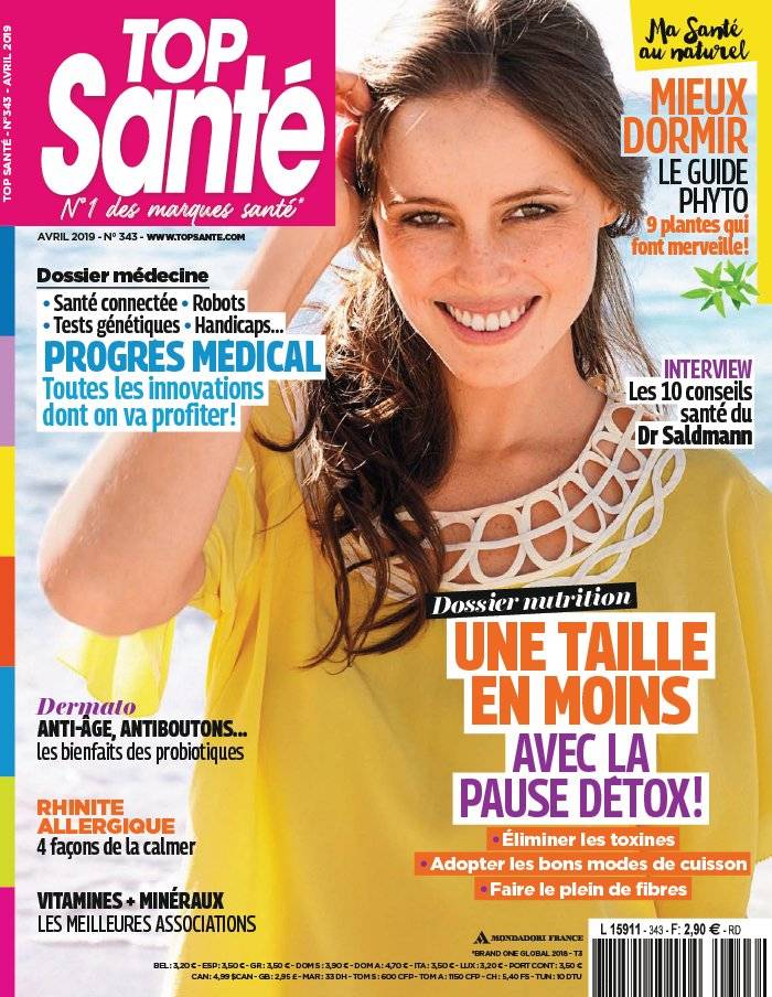 La Une de Top Santé n°343 du 01/03/2019