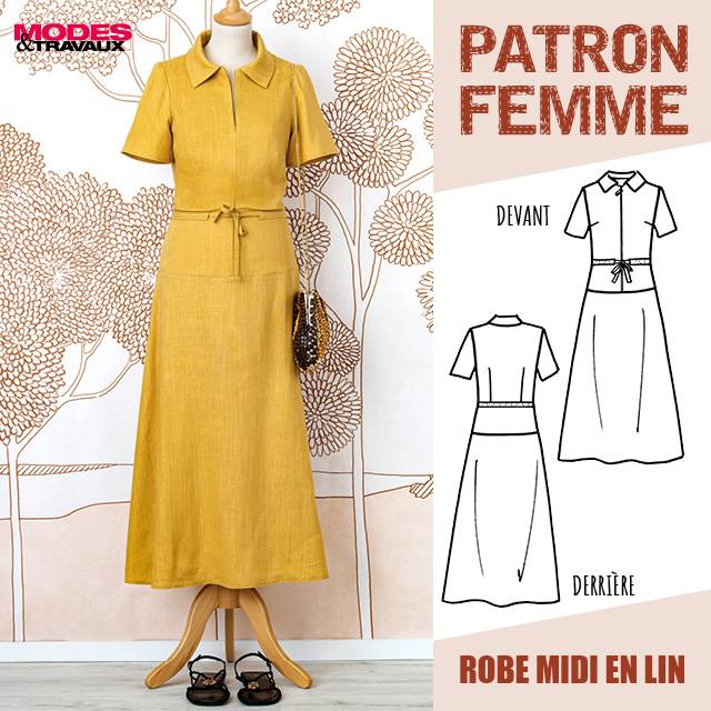Patron Femme - ROBE MIDI EN LIN (Modèle MARSALA)
