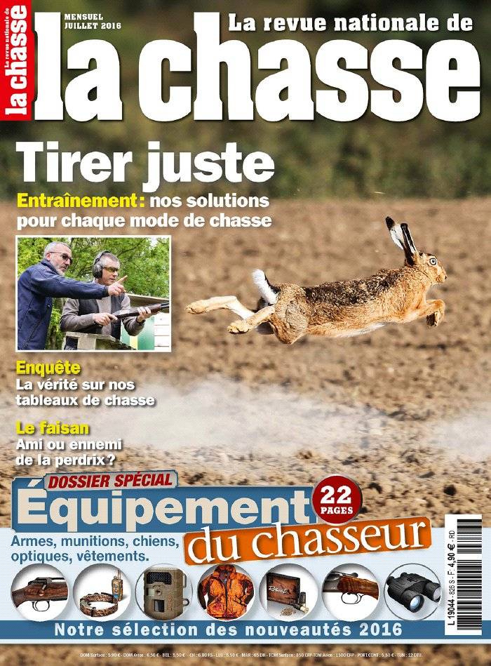 La Une de La Revue Nationale de La Chasse n°826 du 14/06/2016