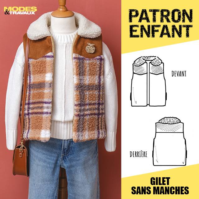 Patron Enfant - Gilet sans manches (Modèle Inverness)
