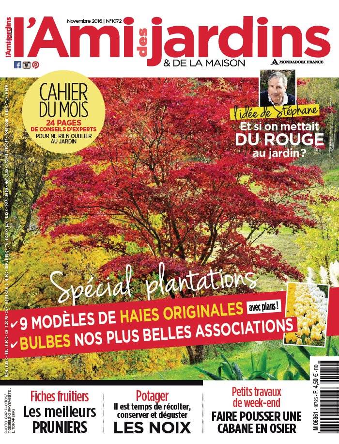 La Une de L'Ami des Jardins n°1072 du 28/10/2016