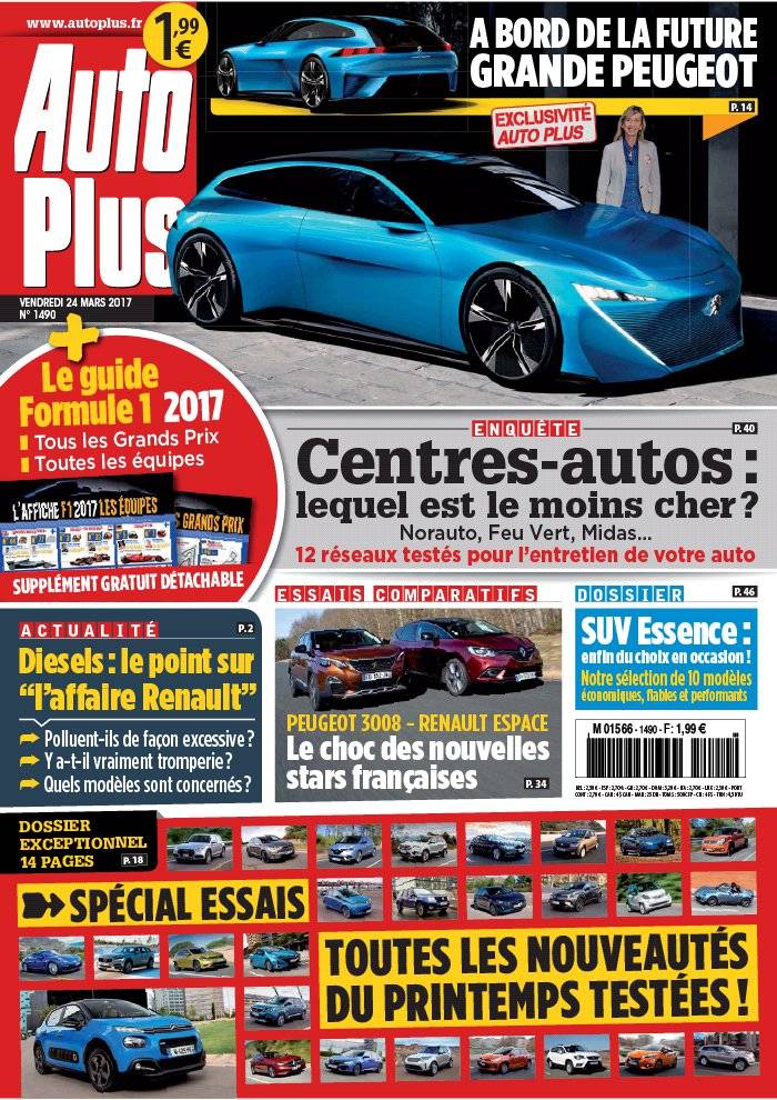 La Une de Auto Plus n°1490 du 24/03/2017