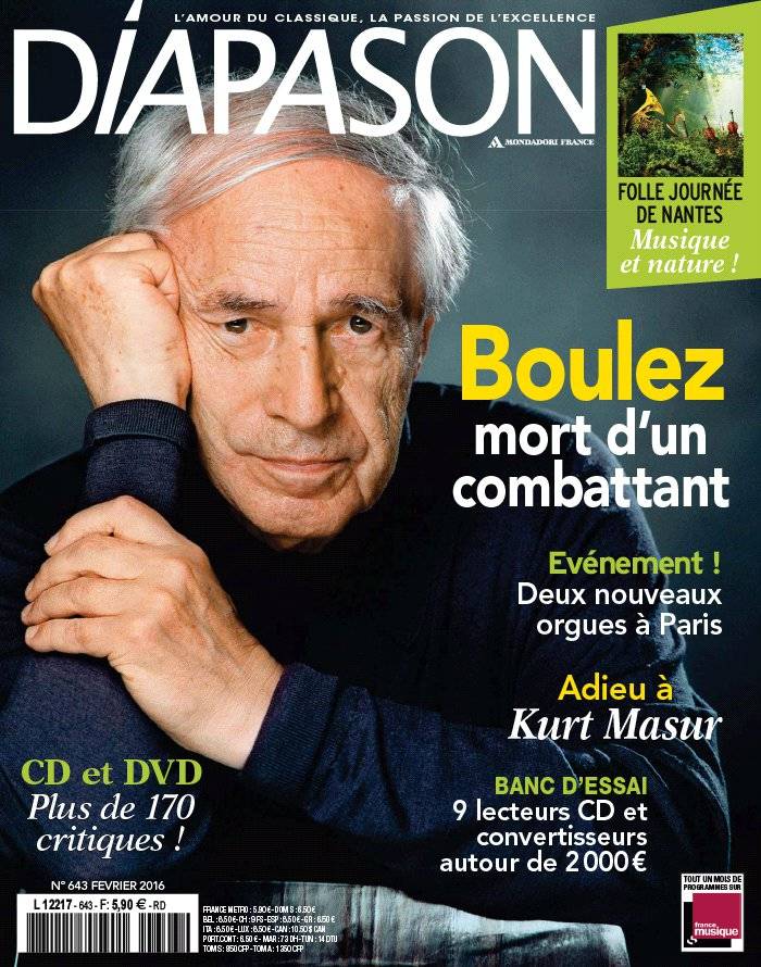La Une de Diapason n°643 du 29/01/2016