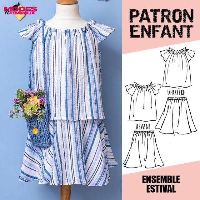 Patron Enfant + Poupée - Ensemble estival (MODÈLE CEUTA)