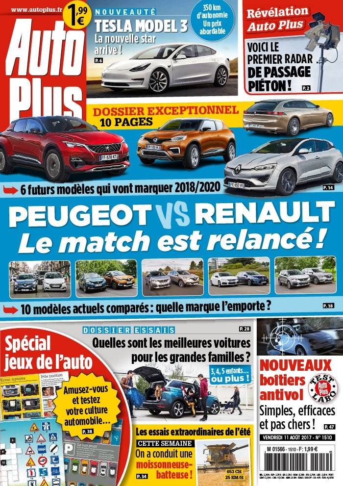 La Une de Auto Plus n°1510 du 11/08/2017