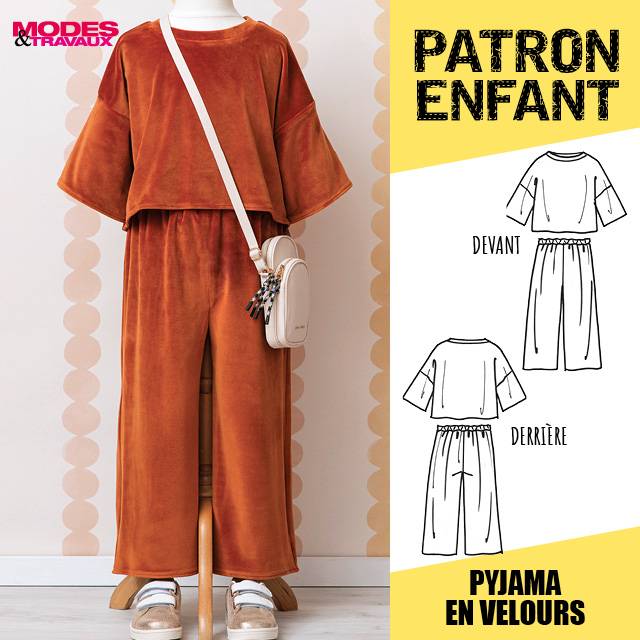 Patron Enfant + Poupée - Pyjama velours (MODÈLE PAMPELUNE)